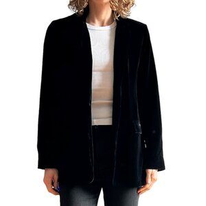GAP Sz M Black Velvet Silk Elegant Blazer